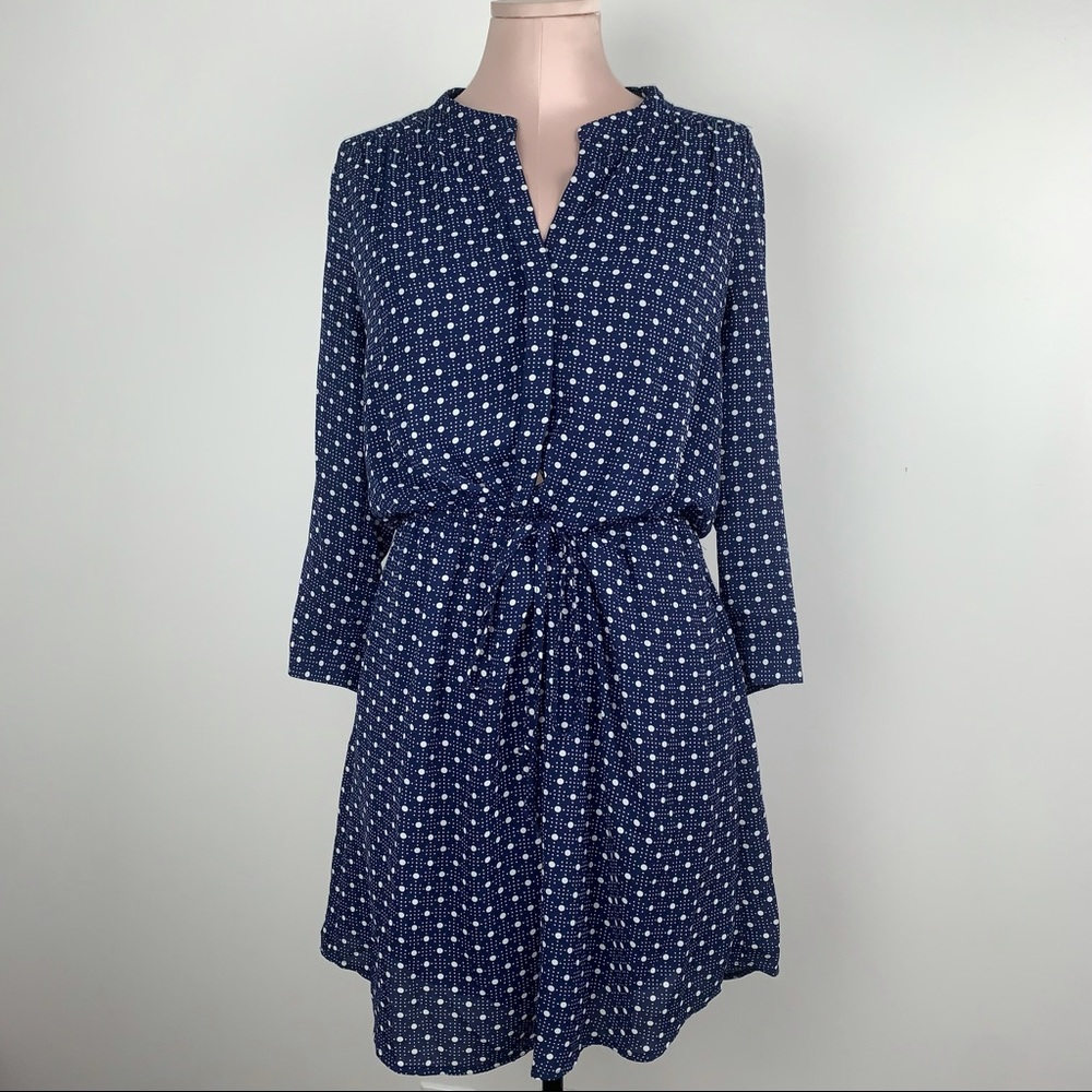 Navy Polka Dot Dress